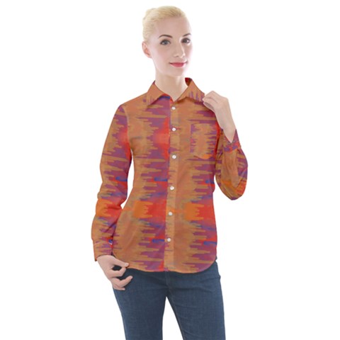 Pattern Watercolor Texture Women s Long Sleeve Pocket Shirt by danenraven