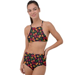 African Triangles  High Waist Tankini Set by ConteMonfrey