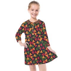 African Triangles  Kids  Quarter Sleeve Shirt Dress by ConteMonfrey