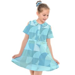 Geometric Ocean  Kids  Short Sleeve Shirt Dress