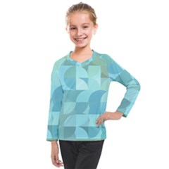 Geometric Ocean  Kids  Long Mesh Tee