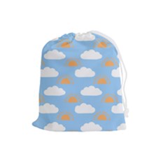 Sun And Clouds   Drawstring Pouch (Large)