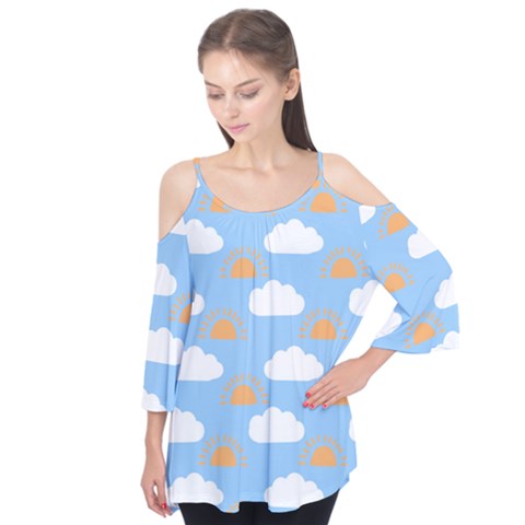 Sun And Clouds   Flutter Tees by ConteMonfrey