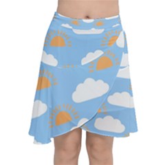 Sun And Clouds   Chiffon Wrap Front Skirt by ConteMonfrey