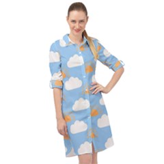 Sun And Clouds   Long Sleeve Mini Shirt Dress by ConteMonfrey