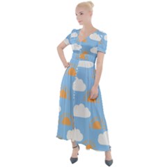 Sun And Clouds   Button Up Short Sleeve Maxi Dress