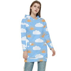 Sun And Clouds   Women s Long Oversized Pullover Hoodie by ConteMonfrey