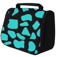 Neon Cow Dots Blue Turquoise And Black Full Print Travel Pouch (big) by ConteMonfrey
