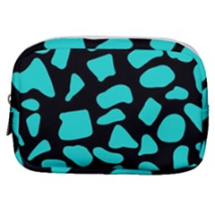 Neon Cow Dots Blue Turquoise And Black Make Up Pouch (small) by ConteMonfrey