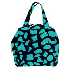 Neon Cow Dots Blue Turquoise And Black Boxy Hand Bag by ConteMonfrey