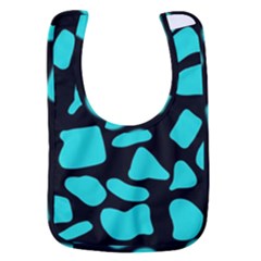 Neon Cow Dots Blue Turquoise And Black Baby Bib by ConteMonfrey