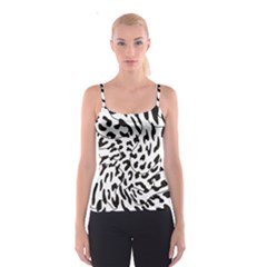 Leopard Print Black And White Spaghetti Strap Top by ConteMonfrey