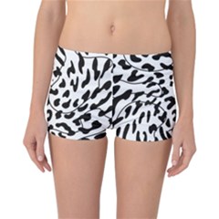 Leopard Print Black And White Reversible Boyleg Bikini Bottoms by ConteMonfrey