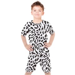 Leopard Print Black And White Kids  Tee And Shorts Set by ConteMonfrey