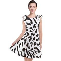 Leopard Print Black And White Tie Up Tunic Dress by ConteMonfrey