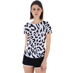 Leopard Print Black And White Back Cut Out Sport Tee by ConteMonfrey