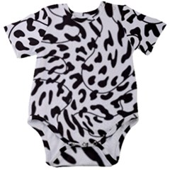 Leopard Print Black And White Baby Short Sleeve Onesie Bodysuit