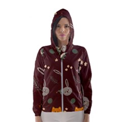 Rabbits, Owls And Cute Little Porcupines  Women s Hooded Windbreaker by ConteMonfrey