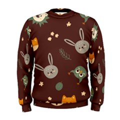 Rabbits, Owls And Cute Little Porcupines  Men s Sweatshirt by ConteMonfrey