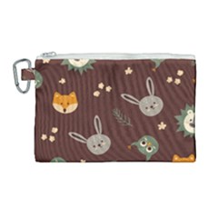 Rabbits, Owls And Cute Little Porcupines  Canvas Cosmetic Bag (large) by ConteMonfrey