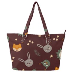 Rabbits, Owls And Cute Little Porcupines  Full Print Shoulder Bag by ConteMonfrey