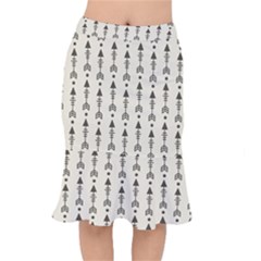 Black And Grey Arrows Short Mermaid Skirt by ConteMonfrey