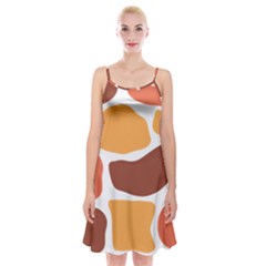 Geometric Pastel Bricks Spaghetti Strap Velvet Dress by ConteMonfrey