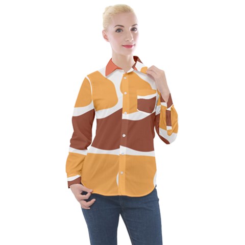 Geometric Pastel Bricks Women s Long Sleeve Pocket Shirt by ConteMonfrey