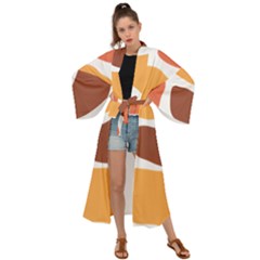 Geometric Pastel Bricks Maxi Kimono