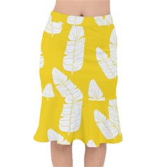 Yellow Banana Leaves Short Mermaid Skirt by ConteMonfrey