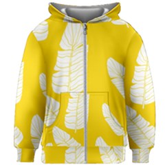 Yellow Banana Leaves Kids  Zipper Hoodie Without Drawstring by ConteMonfrey