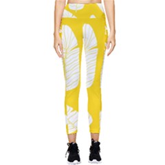 Yellow Banana Leaves Pocket Leggings  by ConteMonfrey