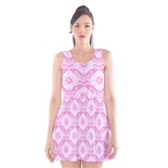 Illustration Background Pink Flower Abstract Pattern Scoop Neck Skater Dress by danenraven