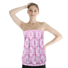 Illustration Background Pink Flower Abstract Pattern Strapless Top by danenraven