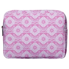 Illustration Background Pink Flower Abstract Pattern Make Up Pouch (large) by danenraven