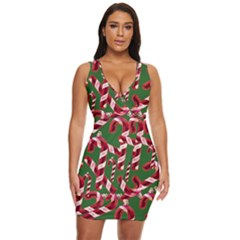 Christmas Wrapping Paper Abstract Draped Bodycon Dress