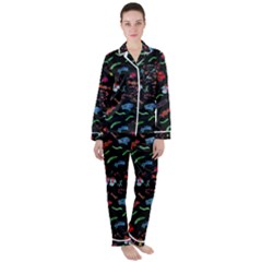 Happy New Year Christmas Xmast Background Satin Long Sleeve Pajamas Set by danenraven