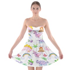 Dinosaurs Are Our Friends  Strapless Bra Top Dress by ConteMonfrey