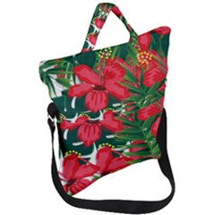 Tulips Design Fold Over Handle Tote Bag by designsbymallika