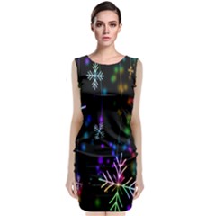 Snowflakes Lights Sleeveless Velvet Midi Dress by artworkshop