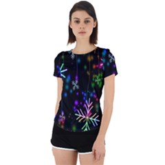 Snowflakes Lights Back Cut Out Sport Tee