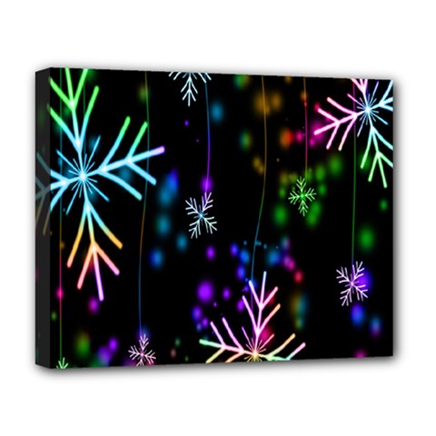 Snowflakes Lights Deluxe Canvas 20  X 16  (stretched) by artworkshop