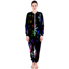 Snowflakes Lights Onepiece Jumpsuit (ladies) by artworkshop