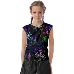 Snowflakes Lights Kids  Raglan Cap Sleeve Tee by artworkshop