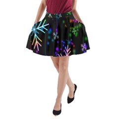 Snowflakes Lights A-line Pocket Skirt by artworkshop