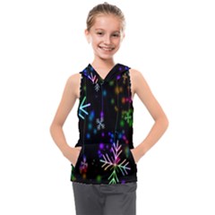 Snowflakes Lights Kids  Sleeveless Hoodie by artworkshop