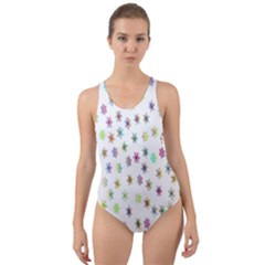 Snow Winter Ice Cold Cut-out Back One Piece Swimsuit by artworkshop