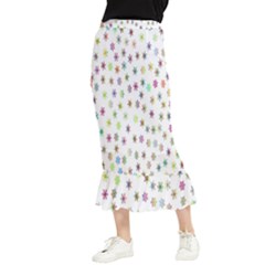 Snow Winter Ice Cold Maxi Fishtail Chiffon Skirt by artworkshop