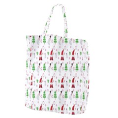 Santa Claus Snowman Christmas Giant Grocery Tote by artworkshop