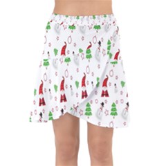 Santa Claus Snowman Christmas Wrap Front Skirt by artworkshop